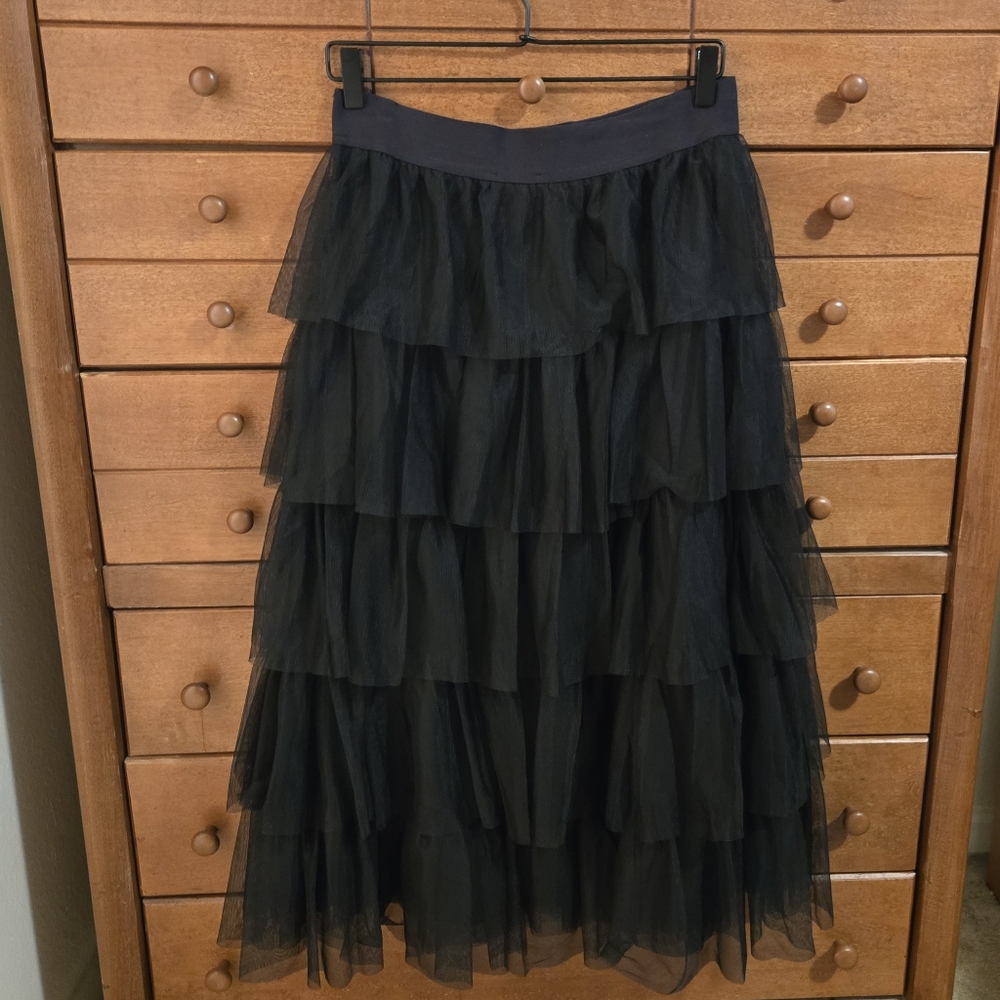 On 34th Black Layered Tulle Skirt Sz Medium